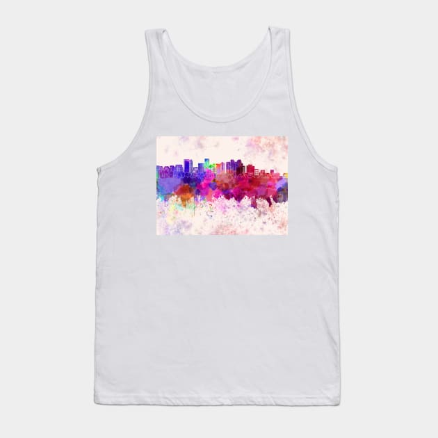 Bellevue skyline in watercolor background Tank Top by PaulrommerArt